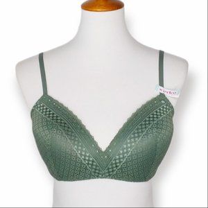 NWOT Maidenform Wireless Bra Size 36C Green Lace